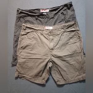 Rag Tops USA Cargo Shorts Mens 42 Lot Of 2 Gray Green